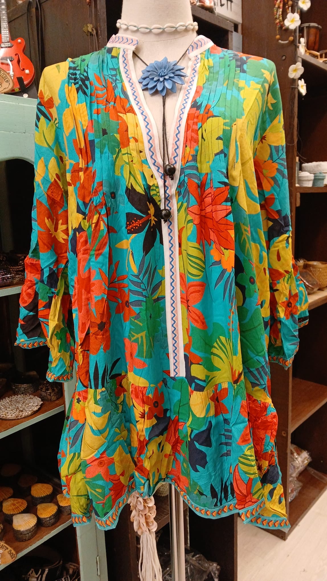 V neck floral blouse