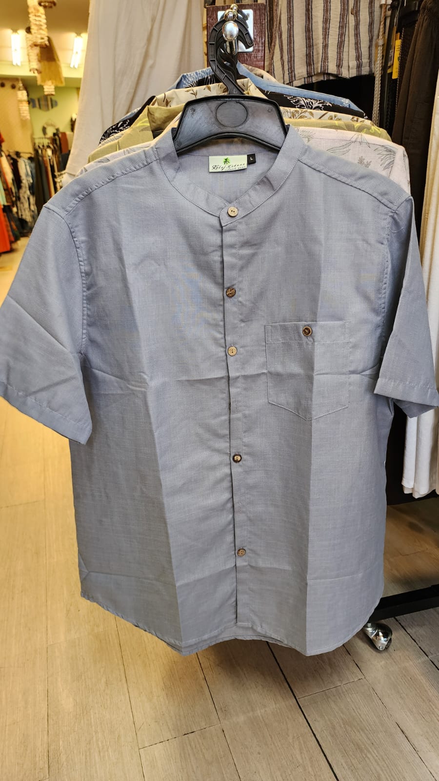 S/S linen butt down