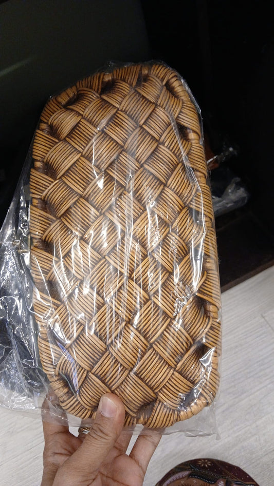 Rattan clutch bag